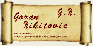 Goran Nikitović vizit kartica